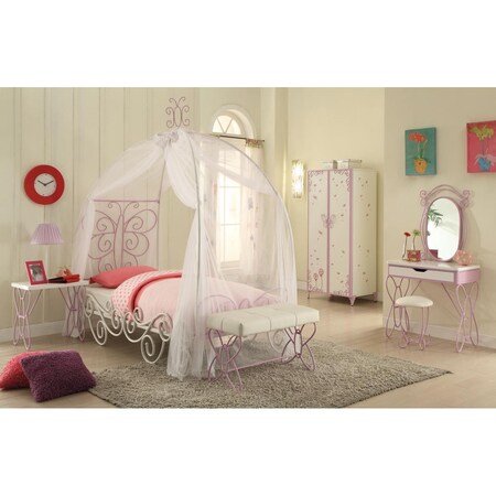 22 X 22 X 16 In. Priya Ii Nightstand White & Light Purple